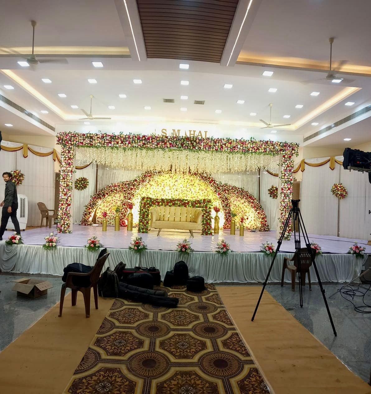 Golden stage being set at S.S Mahal