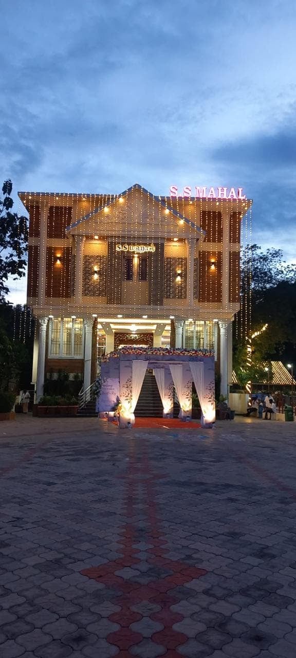 Facade at twilight at S.S Mahal
