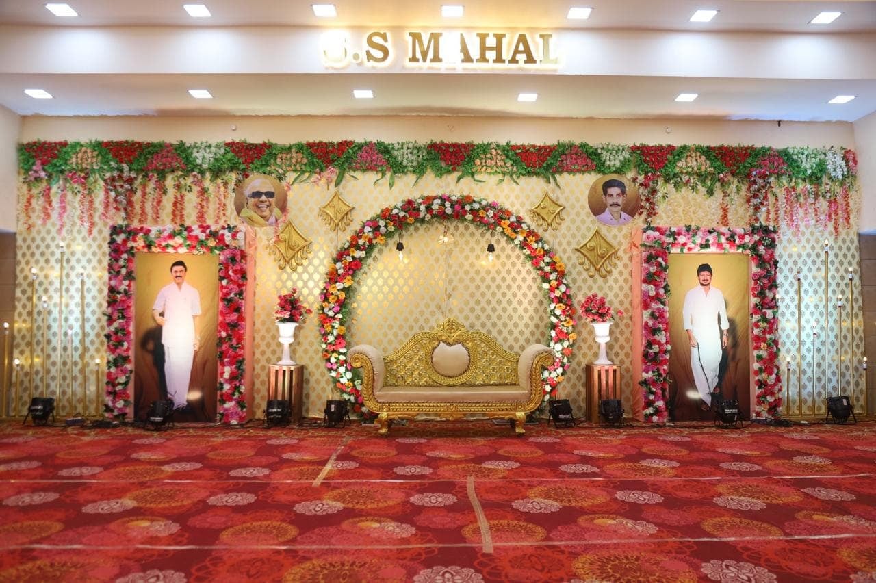 Floral arch stage at S.S Mahal