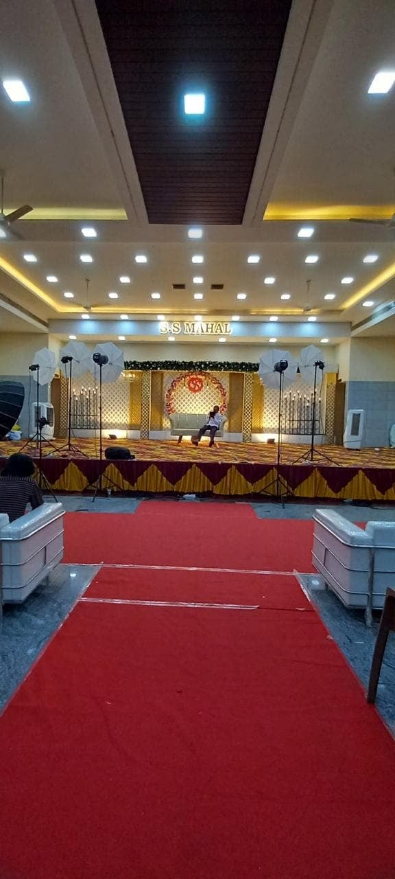Stage at the end of the aisle at S.S Mahal
