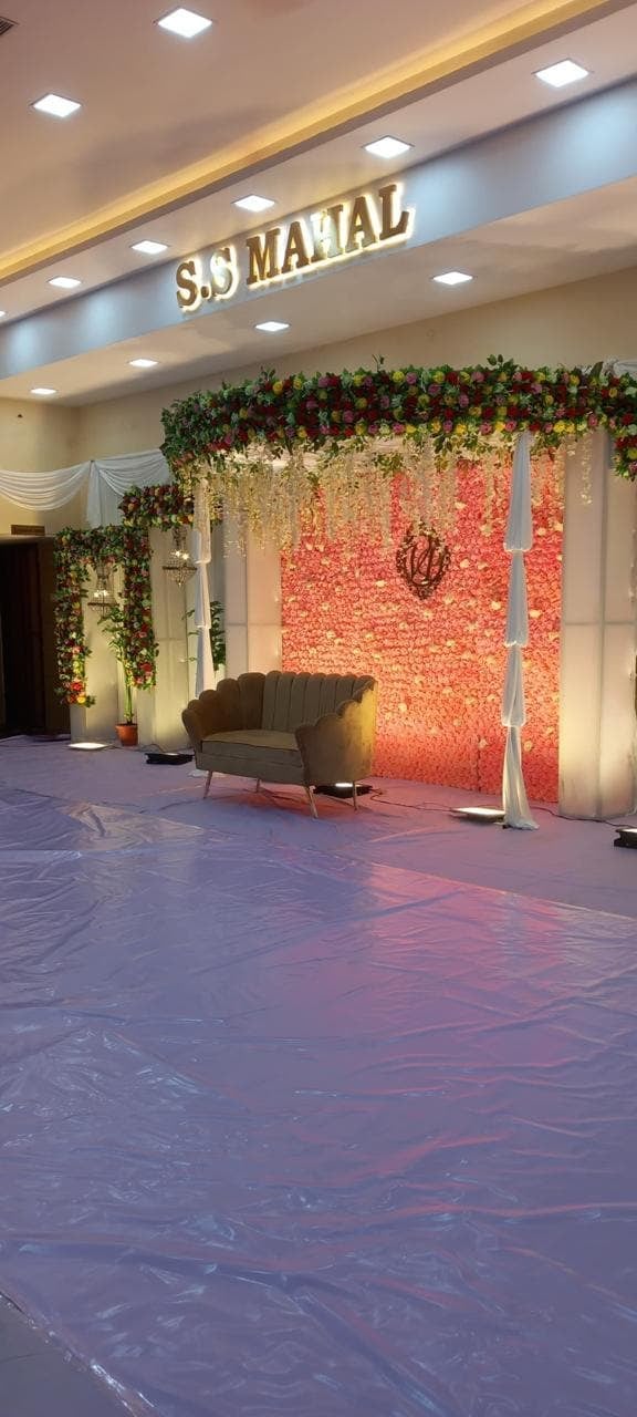 Pink floral stage at S.S Mahal