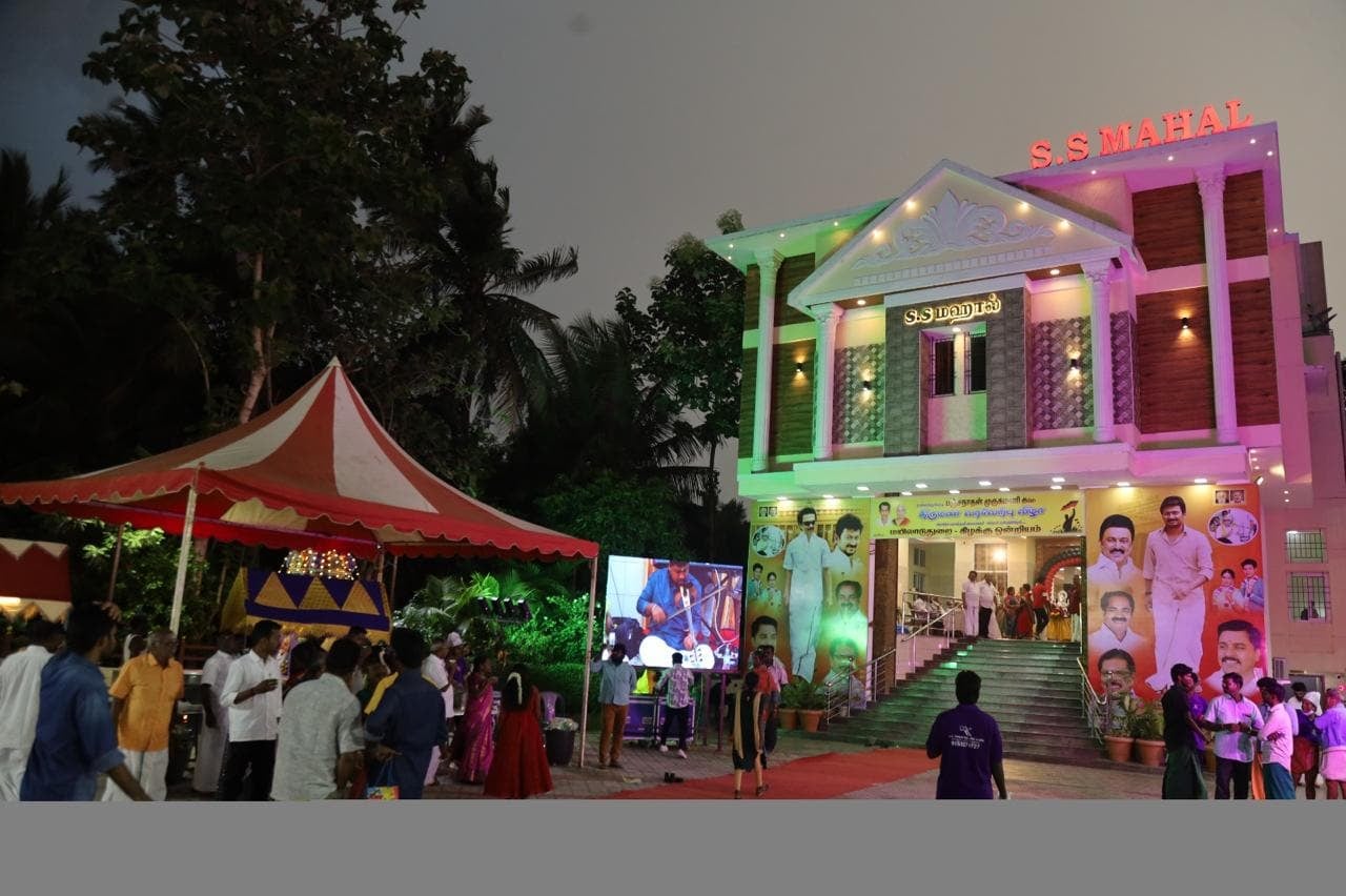 Evening celebration outside at S.S Mahal